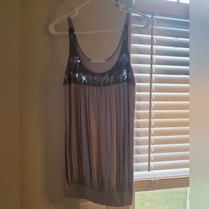 Gray Sequence Tank Top